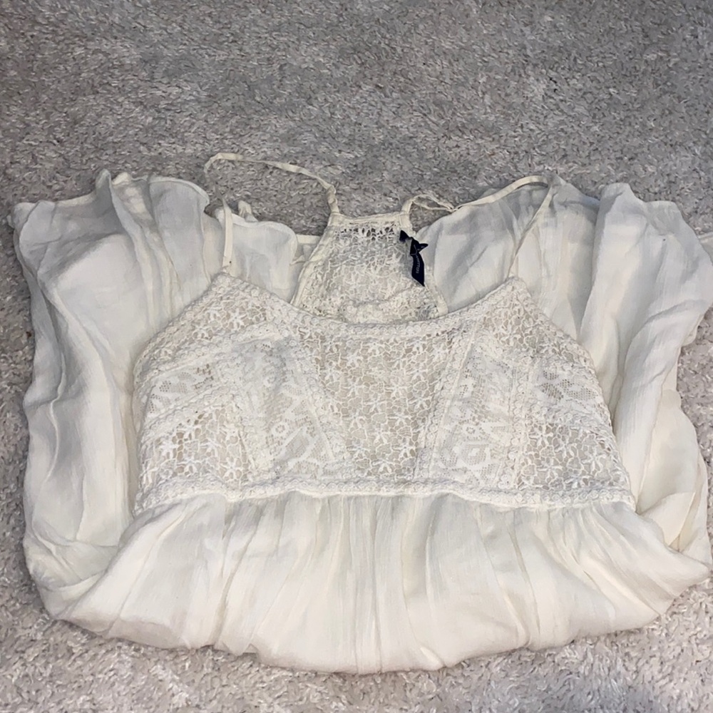 White flowy mini dress